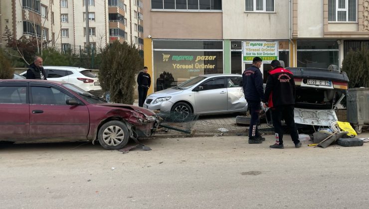 Afşin’de Otomobil Takla Attı, Maddi Hasarla Atlatıldı