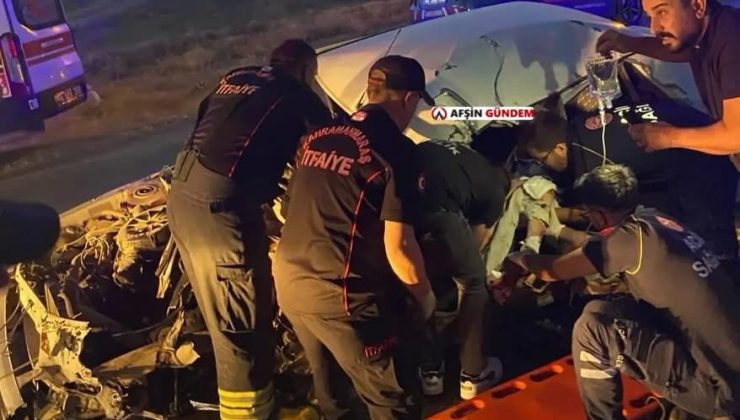 Elbistan-Göksun Yolunda Feci Kaza,Otomobil Sürücüsü Ağır Yaralı