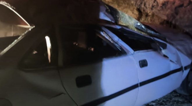 Kötüre Mevkiindeki Kazada Araç Şarampole Devrildi, 1 Yaralı
